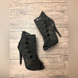 JustFab Carleigh Peep-Toe Booties